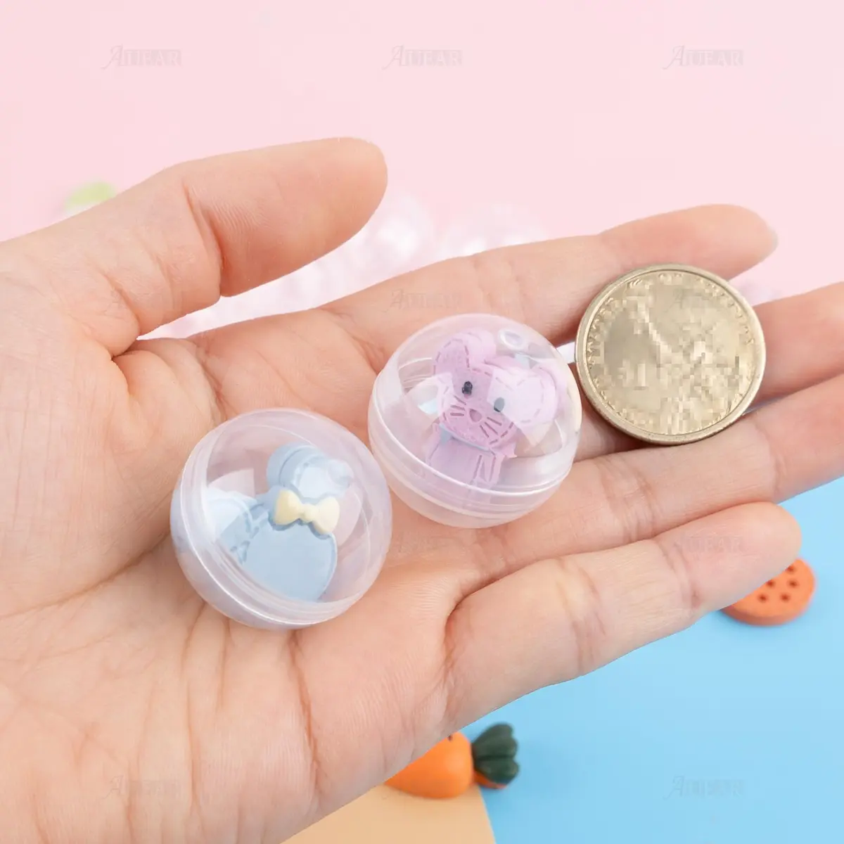 AUEAR Clear Empty Round Vending Machine Capsules 200 Pcs (28 mm / 1.1 Inch) | Perfect for Party Favors & DIY Crafts - view 8