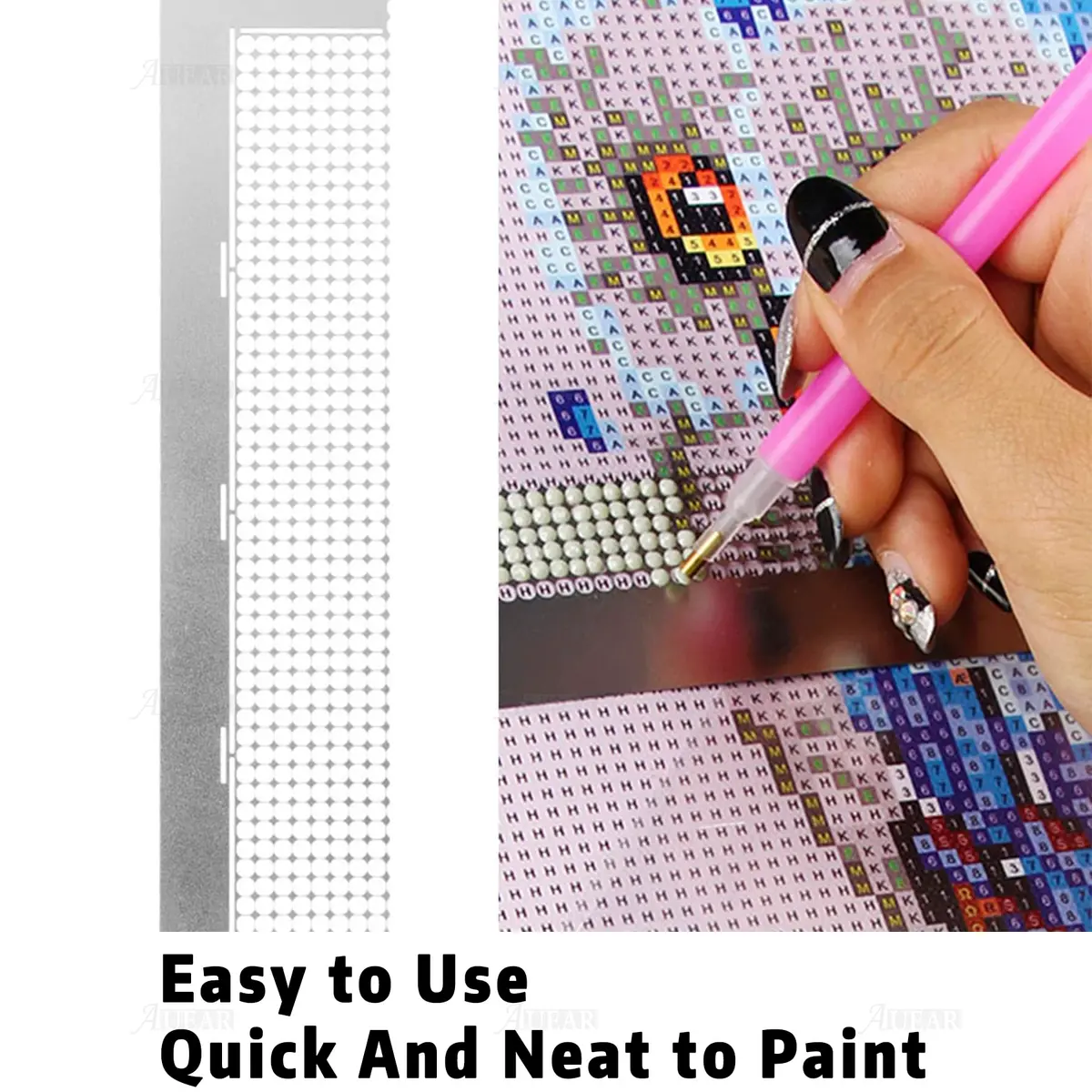 AUEAR Stainless Steel Diamond Art Painting Ruler 800 Grids | Full & Partial Drill Tool - view 5