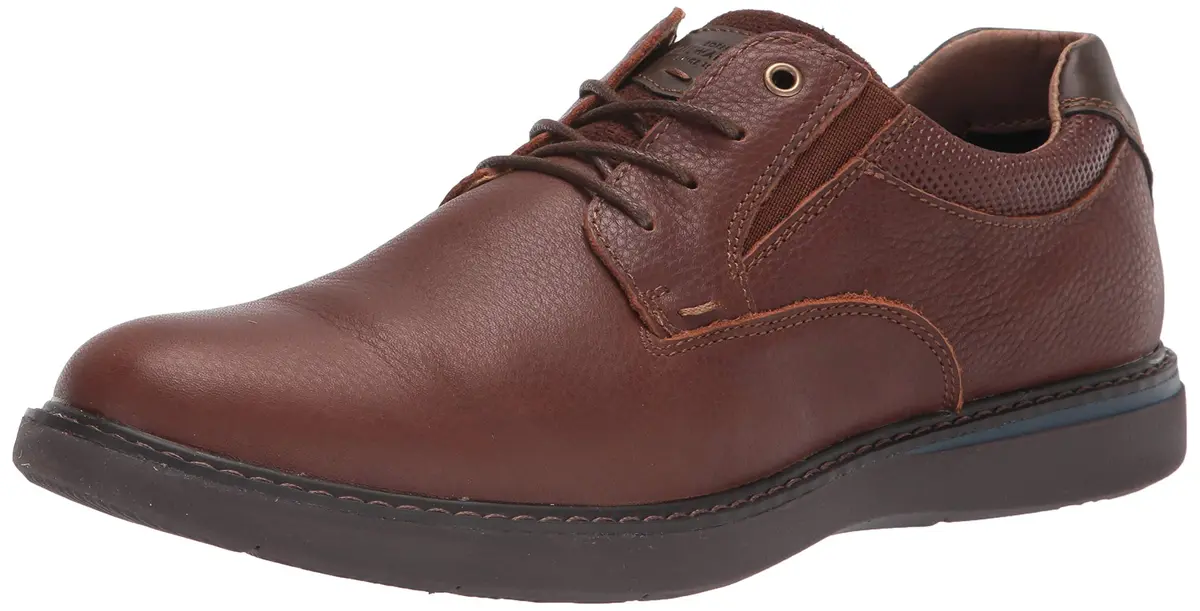 Nunn Bush Bayridge Plain Toe Oxford Brown 13 W (EE) | Classic Leather Dress Shoe for Men - main product image