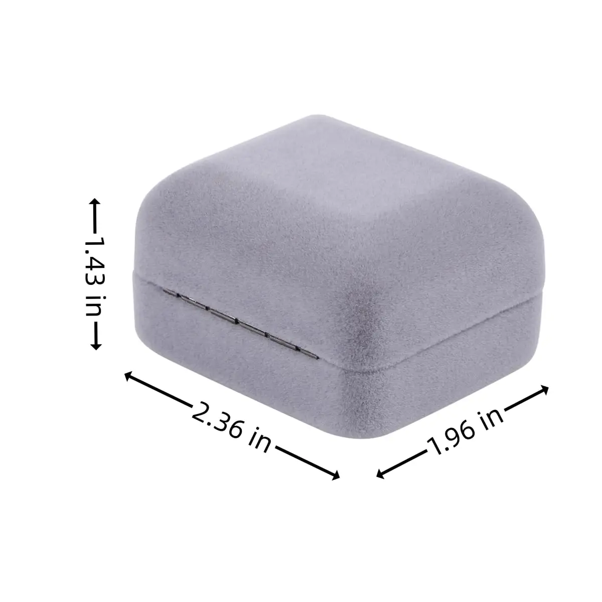Omeet LED Velvet Ring Box for Proposal, Engagement, Wedding, Slim - Grey | Compact Jewelry Storage Case - view 2