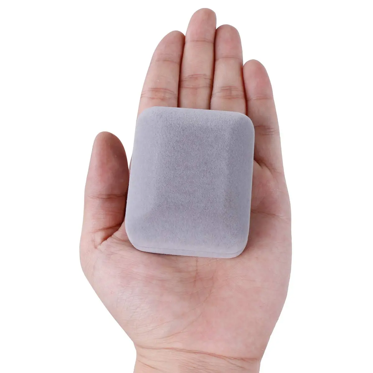 Omeet LED Velvet Ring Box for Proposal, Engagement, Wedding, Slim - Grey | Compact Jewelry Storage Case - view 3