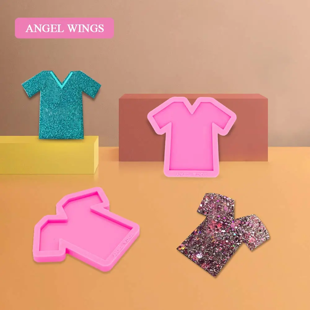 Angel Wings T-shirt Shape Keychain Silicone Mold for Fondant & Desserts | 10 cm x 30.1 cm (3.9 in x 11.8 in) - view 5
