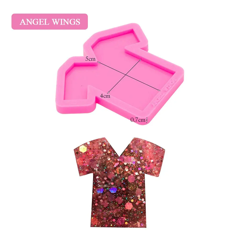 Angel Wings T-shirt Shape Keychain Silicone Mold for Fondant & Desserts | 10 cm x 30.1 cm (3.9 in x 11.8 in) - view 2