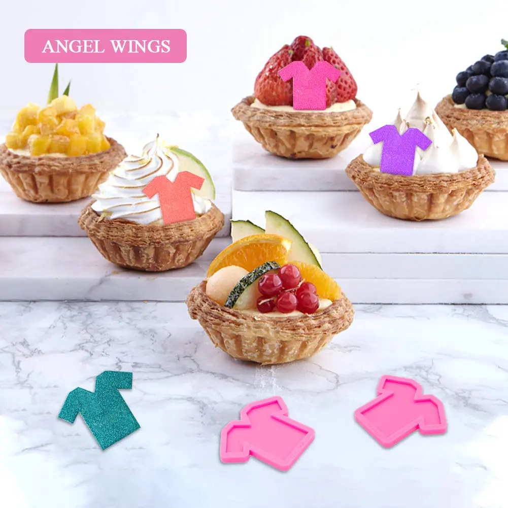 Angel Wings T-shirt Shape Keychain Silicone Mold for Fondant & Desserts | 10 cm x 30.1 cm (3.9 in x 11.8 in) - view 4