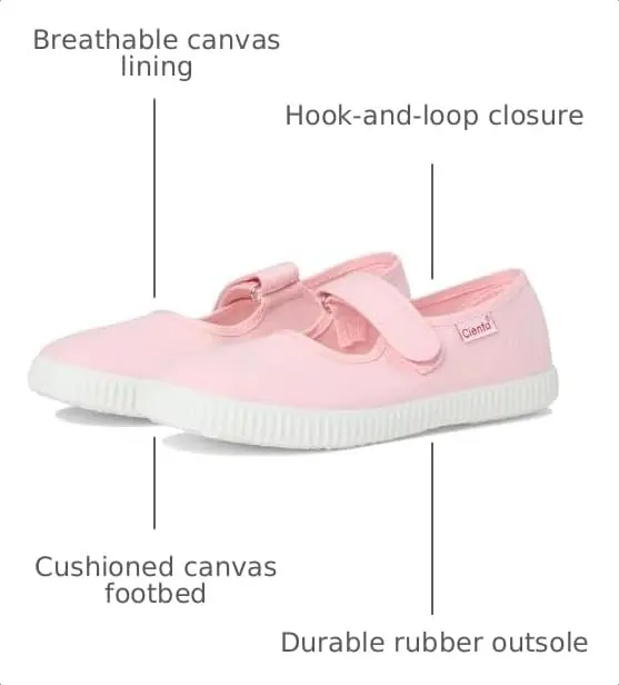 Cienta Kids Shoes 56000 Light Pink 1.5 Little Kid | Washable Canvas Mary Jane - view 4