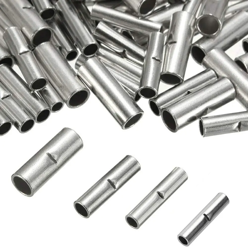 Teansic 100Pcs Bare Uninsulated Butt Connectors AWG12-10 | Corrosion-Resistant Copper Terminals - view 6