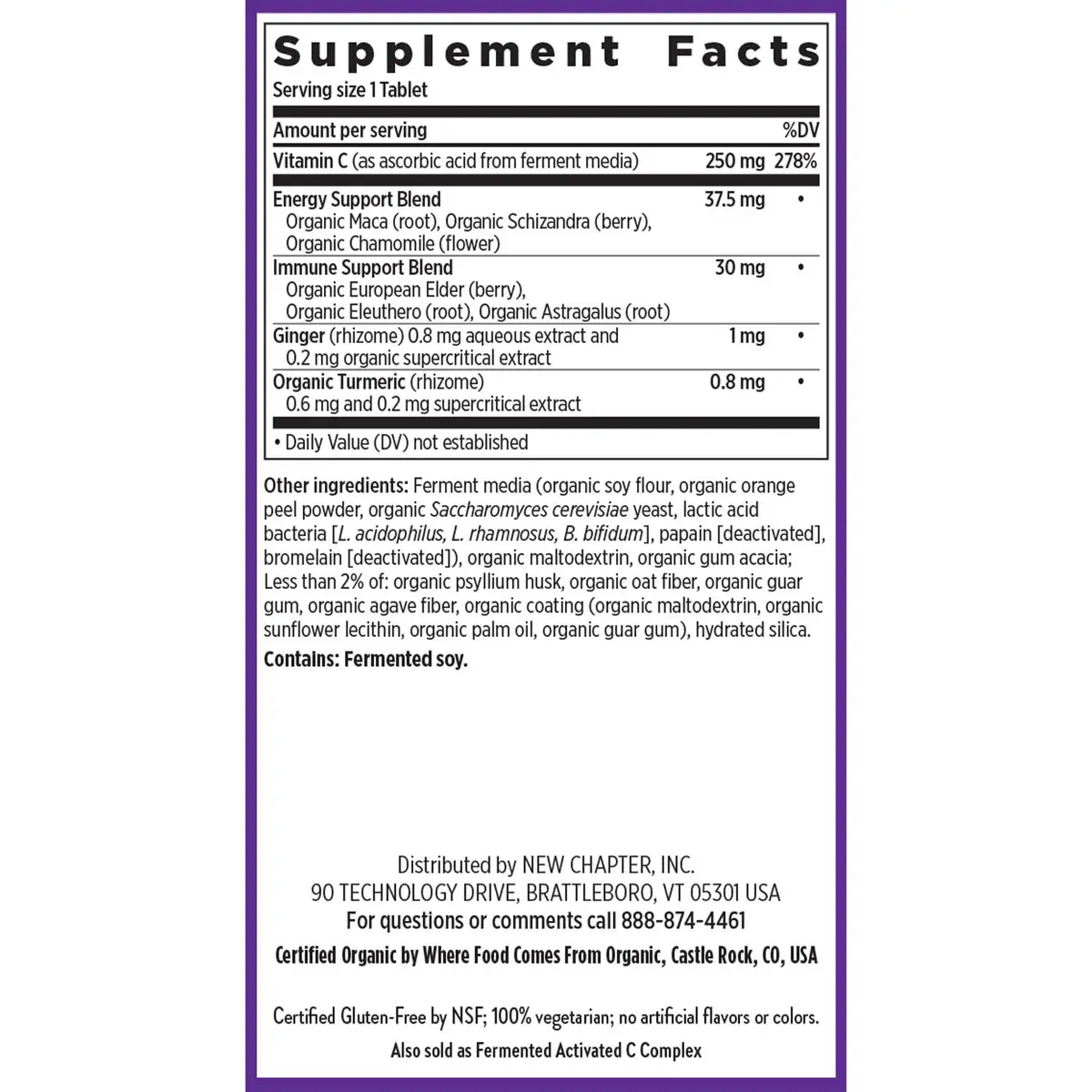 New Chapter Immune Defense, Vitamin C + Elderberry, 30 Count | Supports Immune Function & Stress Response - view 6