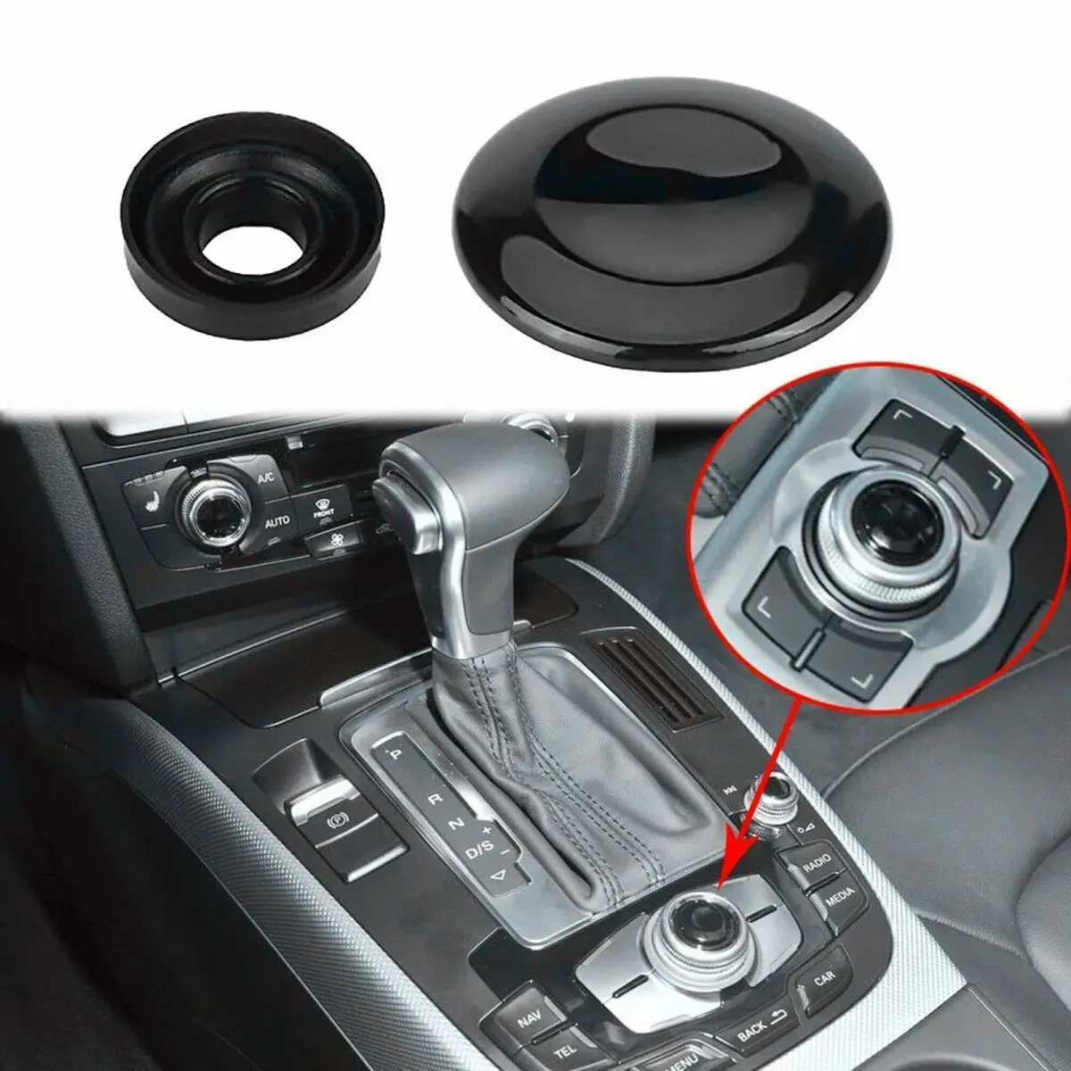 SecosAutoparts Navigation Button Joystick Console Center Button Cover 8K0998068 for Audi A4-S8 (2004-2015) | Direct Fit Replacement - view 4