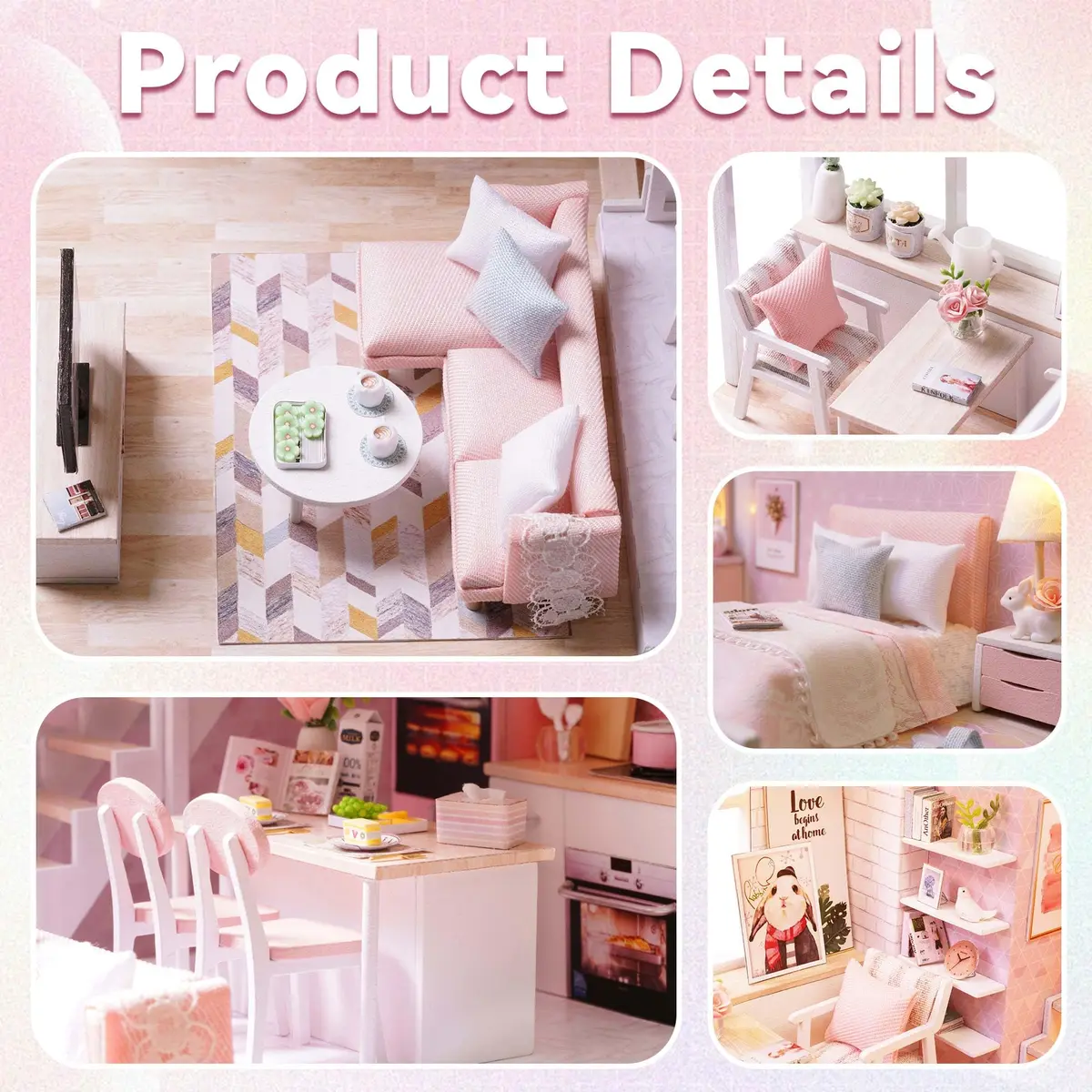 Flever Tranquil Life DIY Miniature Dollhouse Kit with Loft Apartment Scene, 1:32 Scale | 18-24 Hour Assembly - view 5