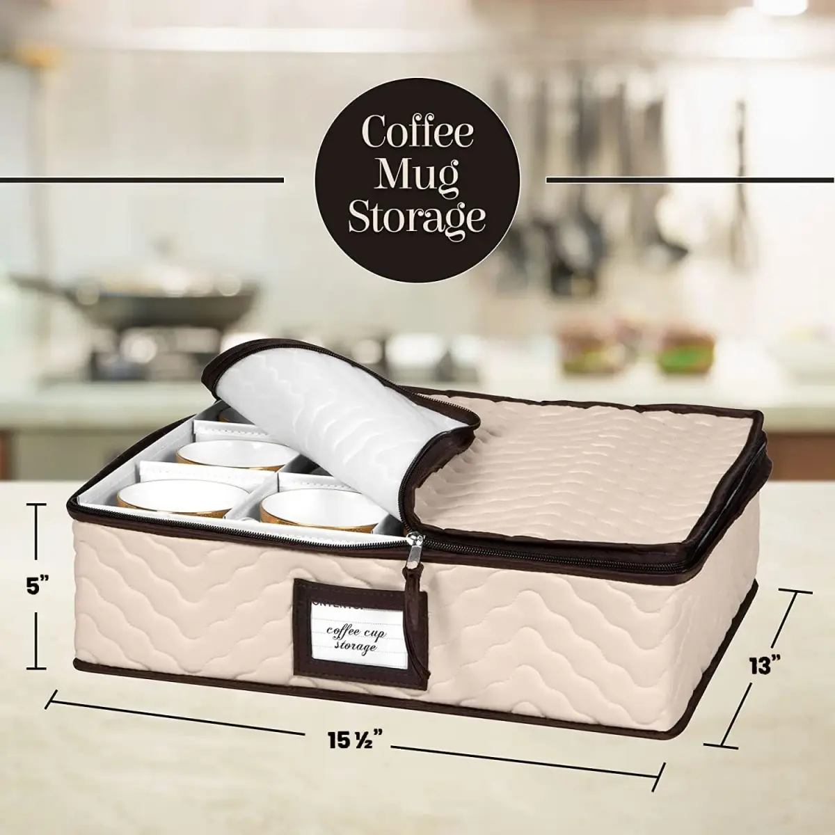 HOLDN’ STORAGE 5-Piece China Storage Container Set for 12 Place Settings | Quilted Microfiber with Dividers - view 5