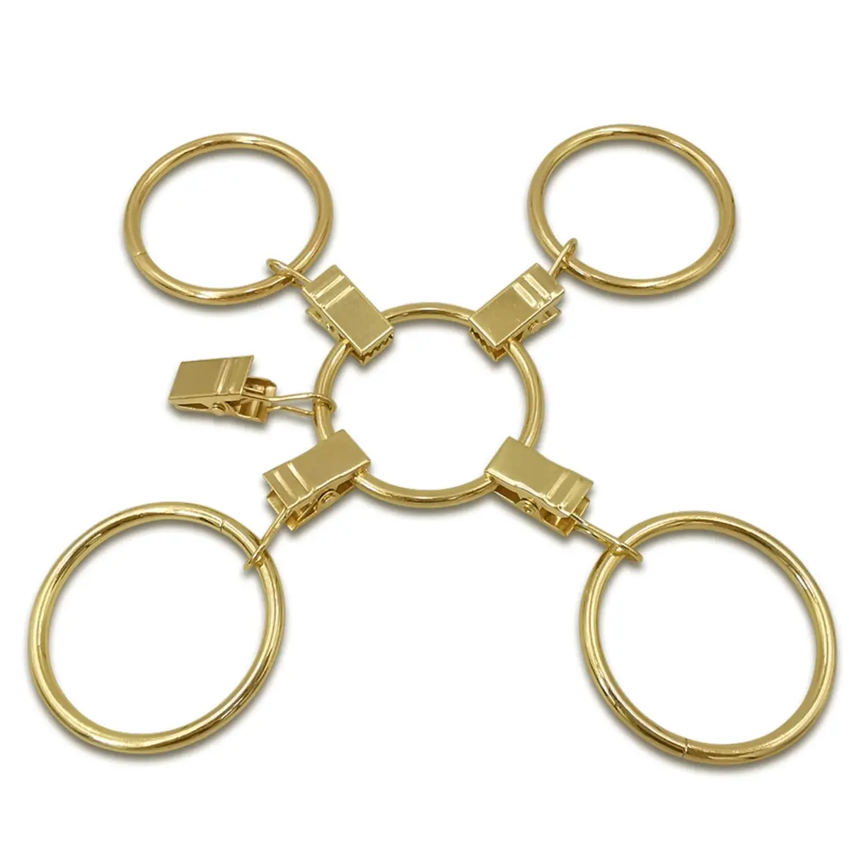 LLPJS Curtain Rings with Clips 1.5 inch ID | Gold, Set of 20, Durable & Elegant - view 5