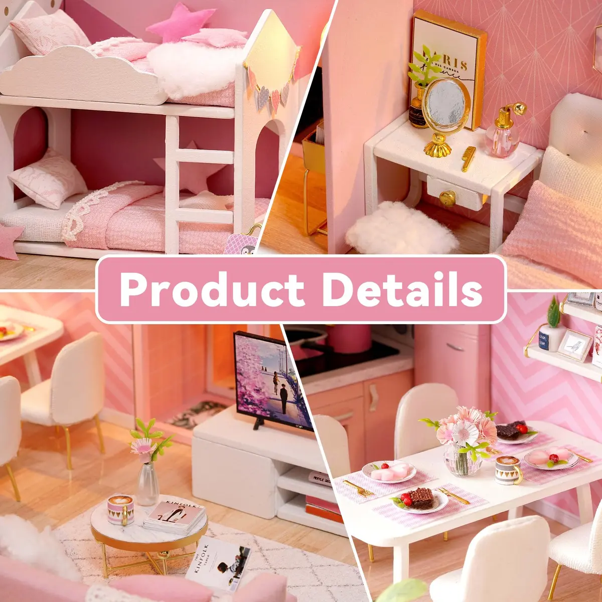 Flever Dream Angel DIY Dollhouse Miniature Kit 24cm (9.6") | 1:32 Scale Craft Model for Ages 14+ - view 5