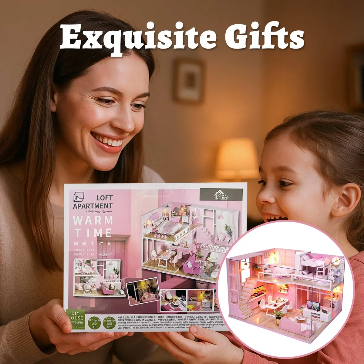 Flever Dream Angel DIY Dollhouse Miniature Kit 24cm (9.6") | 1:32 Scale Craft Model for Ages 14+ - view 8