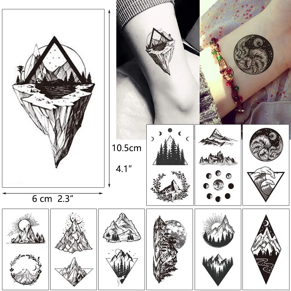 glaryyears 30pcs Realistic Mountain Space Temporary Tattoos | Waterproof, Skin-Friendly, Vibrant Designs for Festivals & Parties - view 4