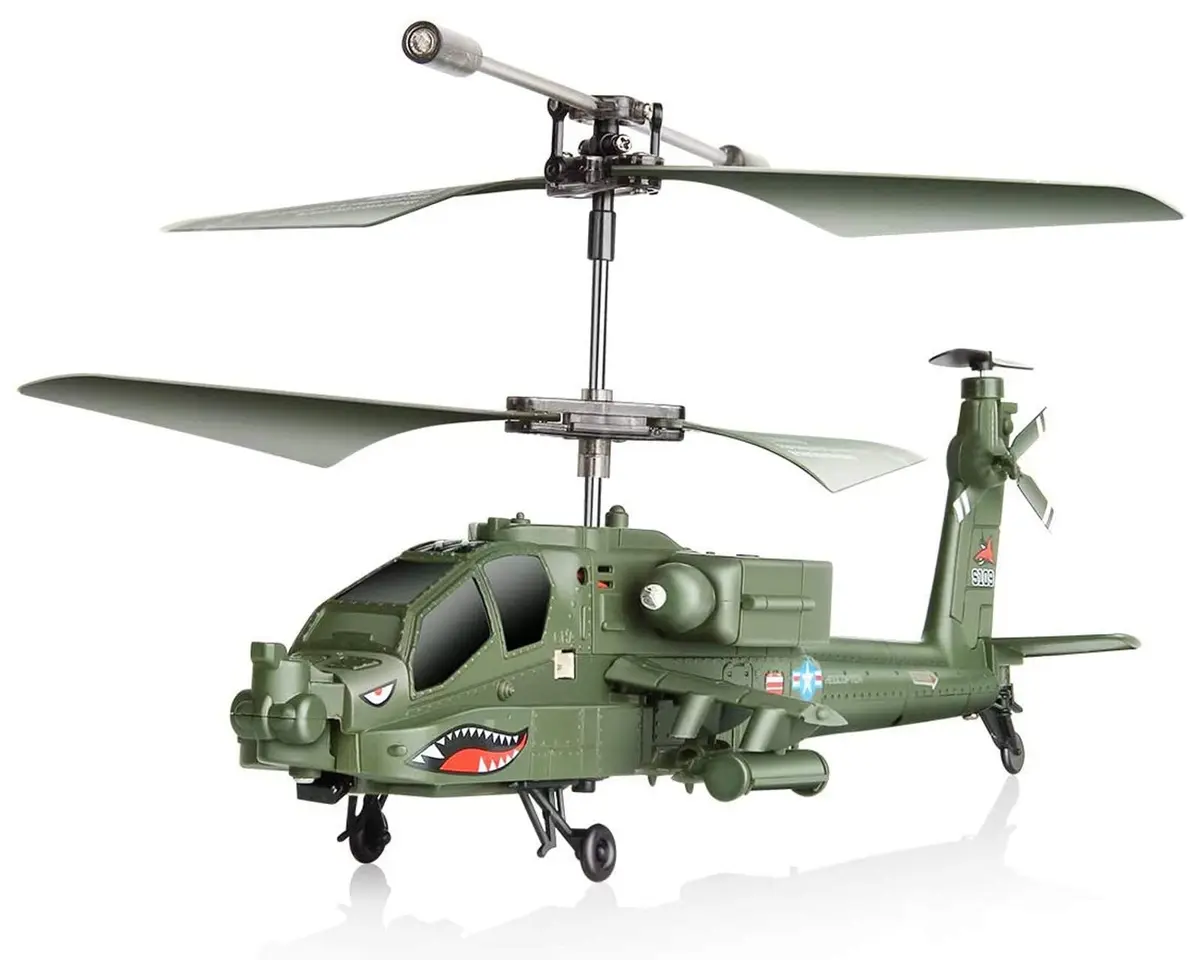 POCO DIVO Apache AH-64 Helicopter RC Flight Infrared 3CH Gyro Military Model | 8.7" L x 2.8" W x 3.7" H | 190mm Main Rotor - view 2