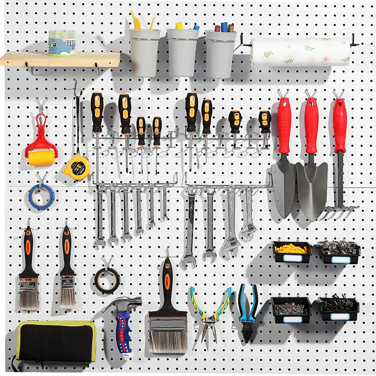 FRIMOONY 188-Piece Pegboard Hook and Accessory Set with Bins and Locks | 1.56 kg (3.44 lb) - view 7