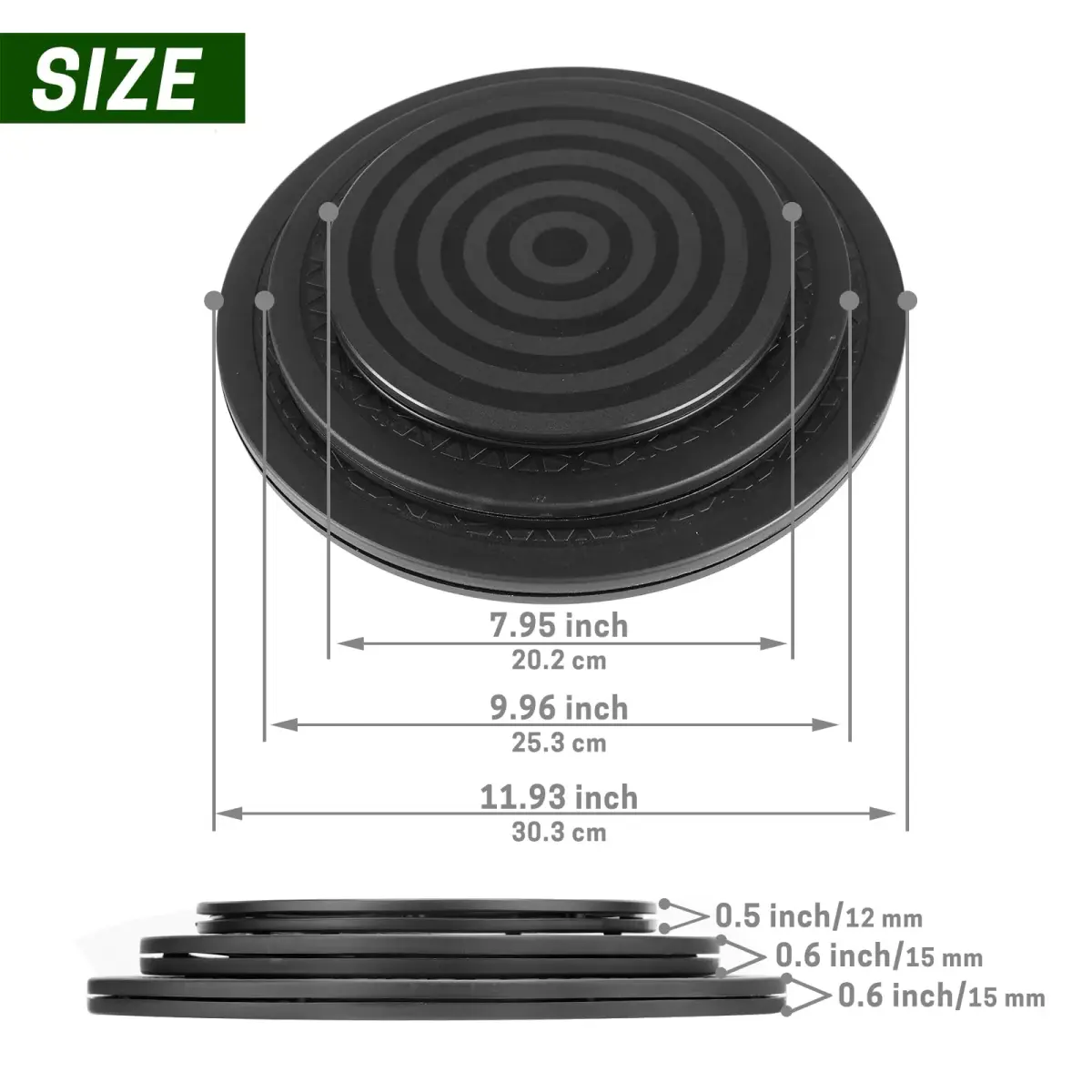 ZELARMAN Heavy Duty Rotating Garden Swivel Stand 30cm (12 Inch) | For Easy Trimming and Displaying Potted Plants - view 2