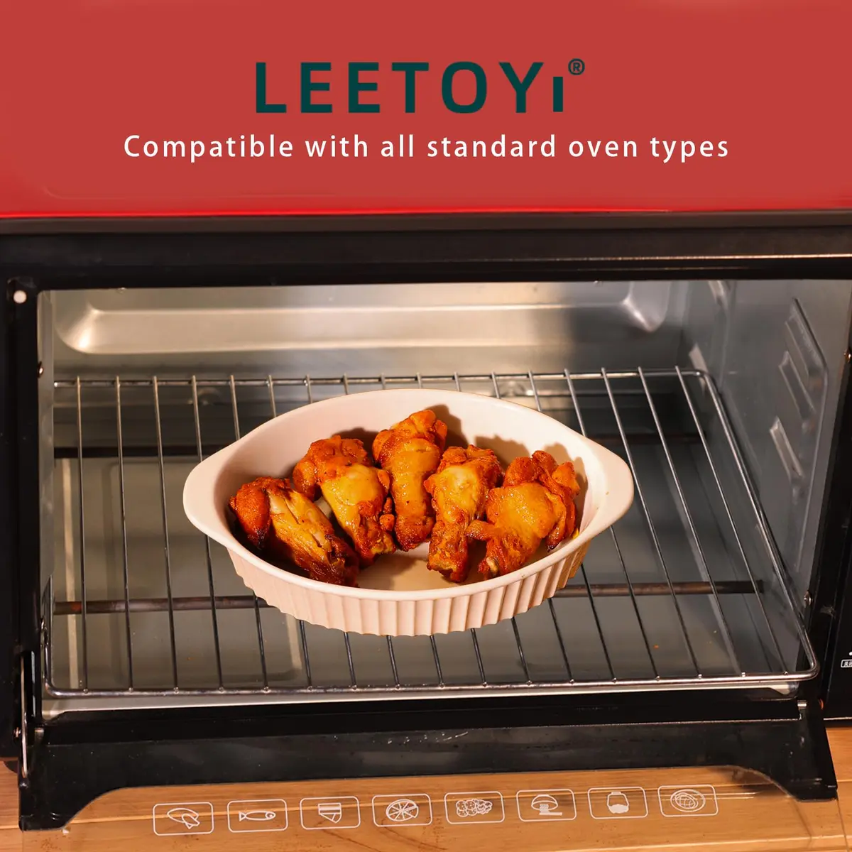 LEETOYI Porcelain Small Oval Au Gratin Pans, Baking Dish Set for 1 or 2 person servings, Bakeware with Double Handle for Kitchen and Home, Set of 2 (White) | Oven & Microwave Safe - view 5
