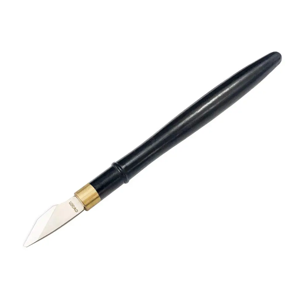 OWDEN Precision Leather Carving and Cutting Knife | Alloy Steel Blade, Ebony Handle | 157mm (6.18in) - main product image