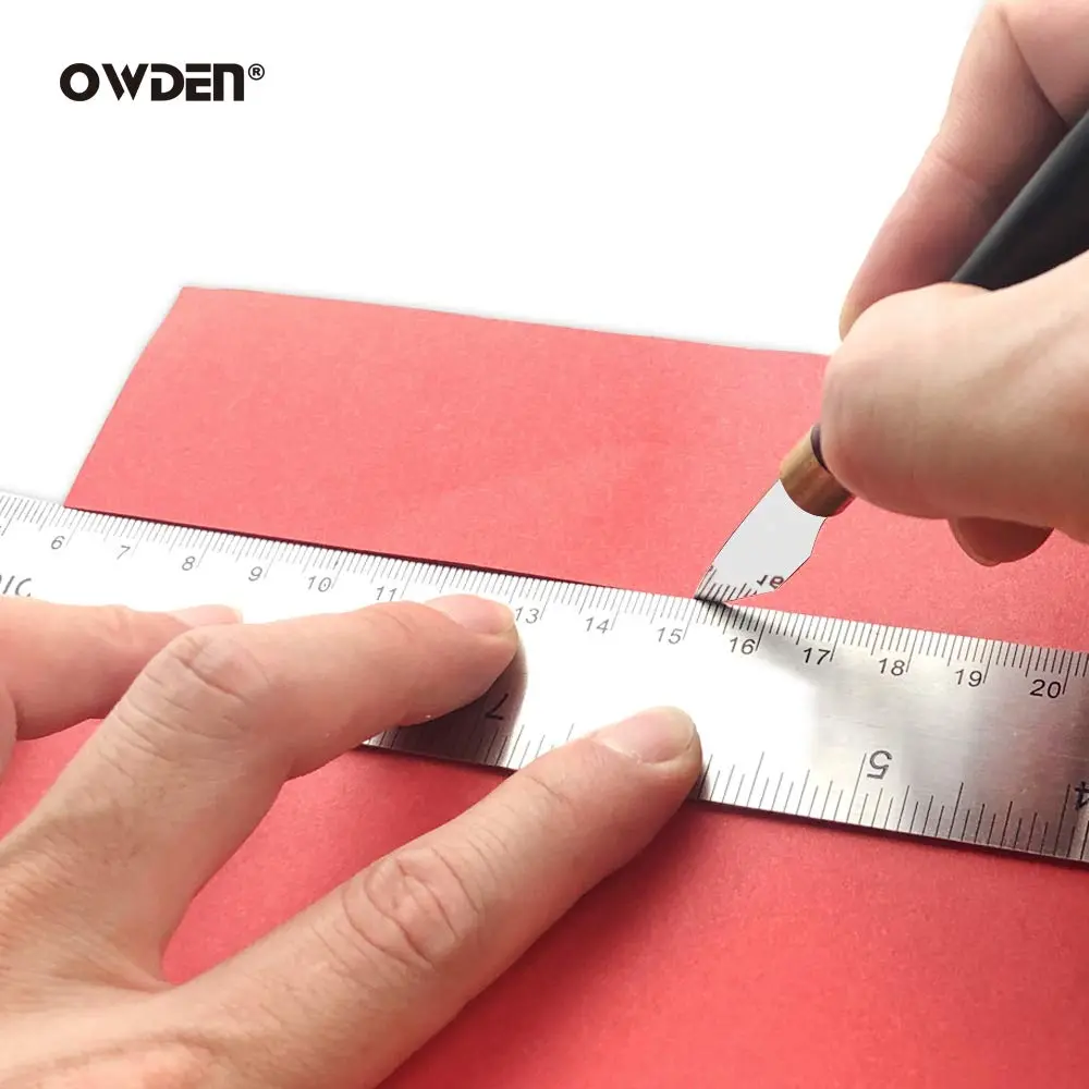 OWDEN Precision Leather Carving and Cutting Knife | Alloy Steel Blade, Ebony Handle | 157mm (6.18in) - view 6