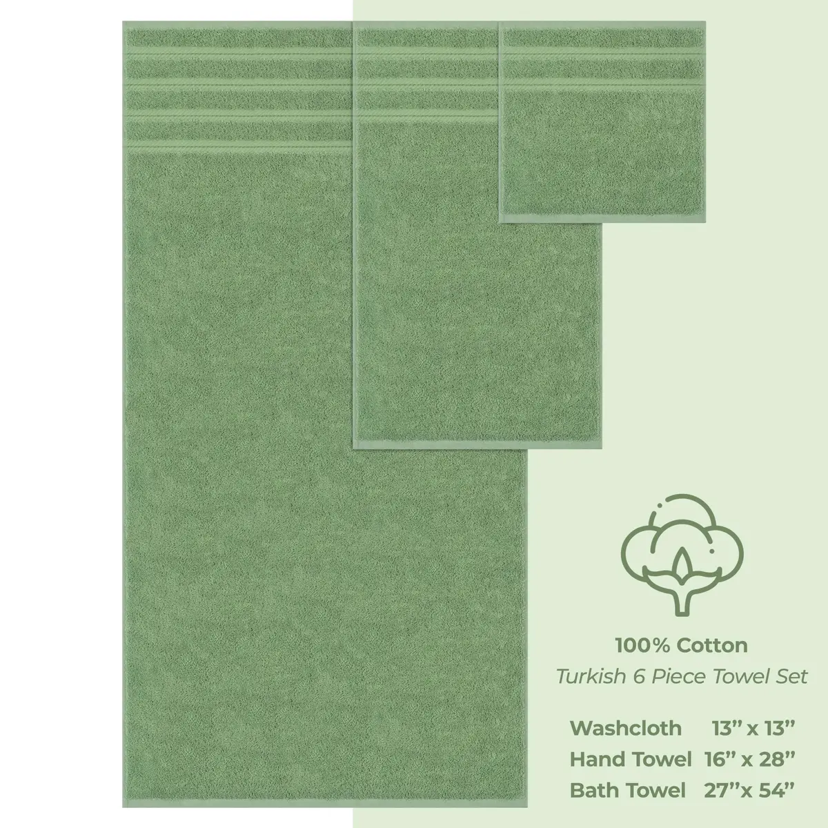 American Soft Linen 100% Cotton Turkish Towels - 6 Piece Set | Luxurious, Absorbent & Quick-Dry - view 4