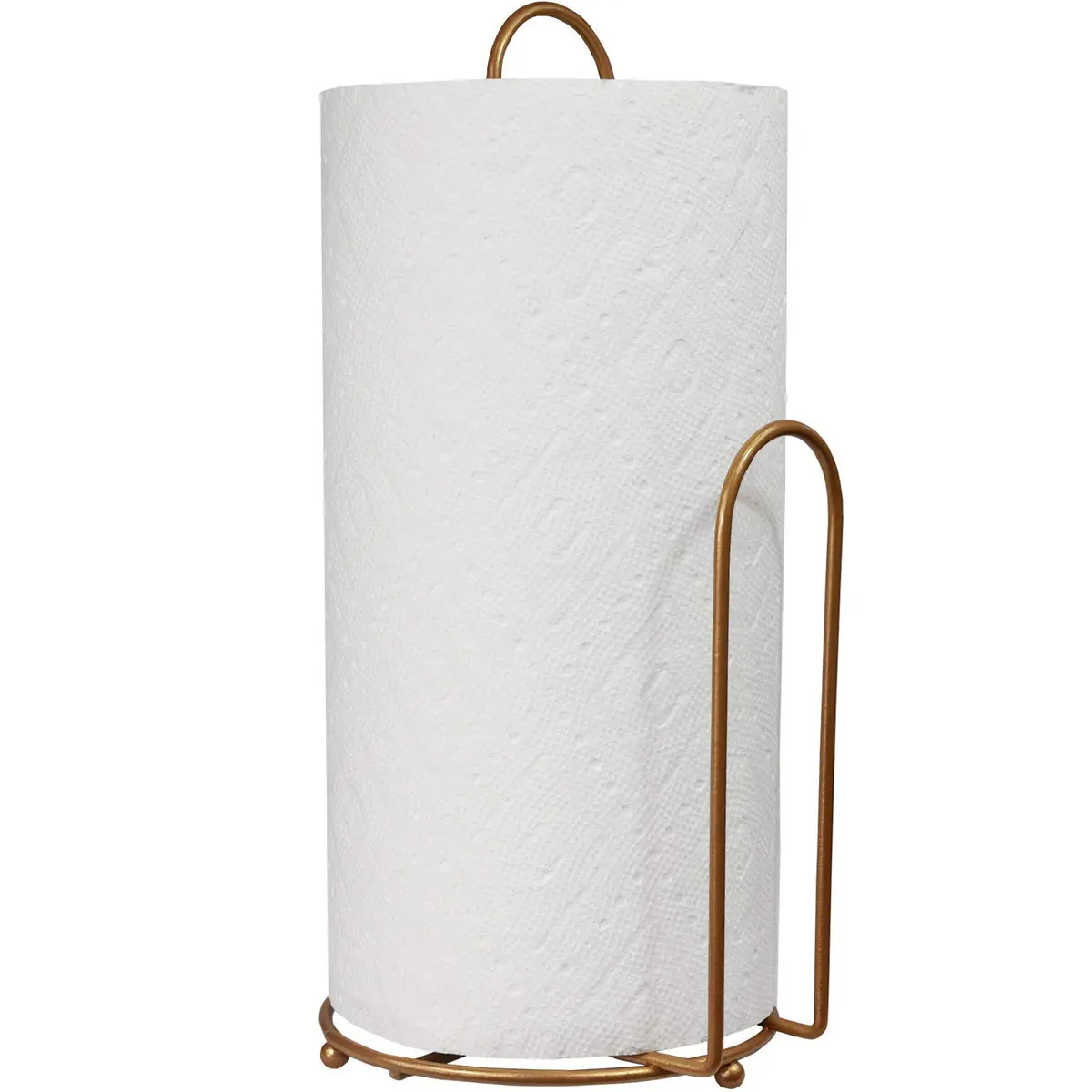 Blue Donuts Paper Towel Holder - Farmhouse Design, Gold Finish, 13.5 in x 6 in | Easy One-Handed Tear - main product image