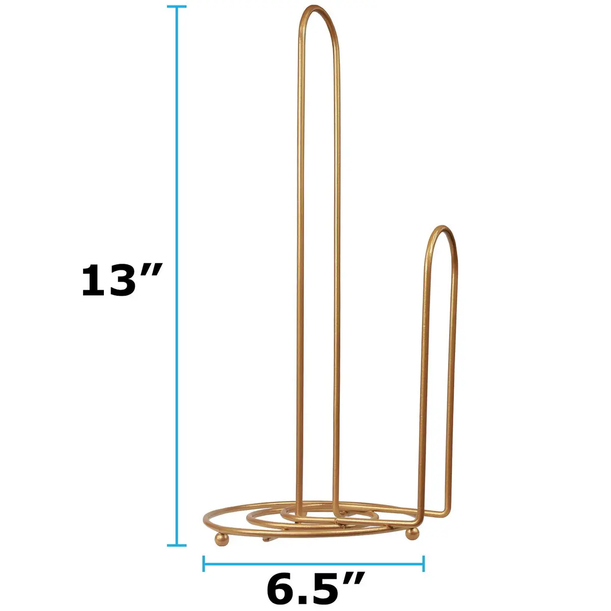Blue Donuts Paper Towel Holder - Farmhouse Design, Gold Finish, 13.5 in x 6 in | Easy One-Handed Tear - view 3