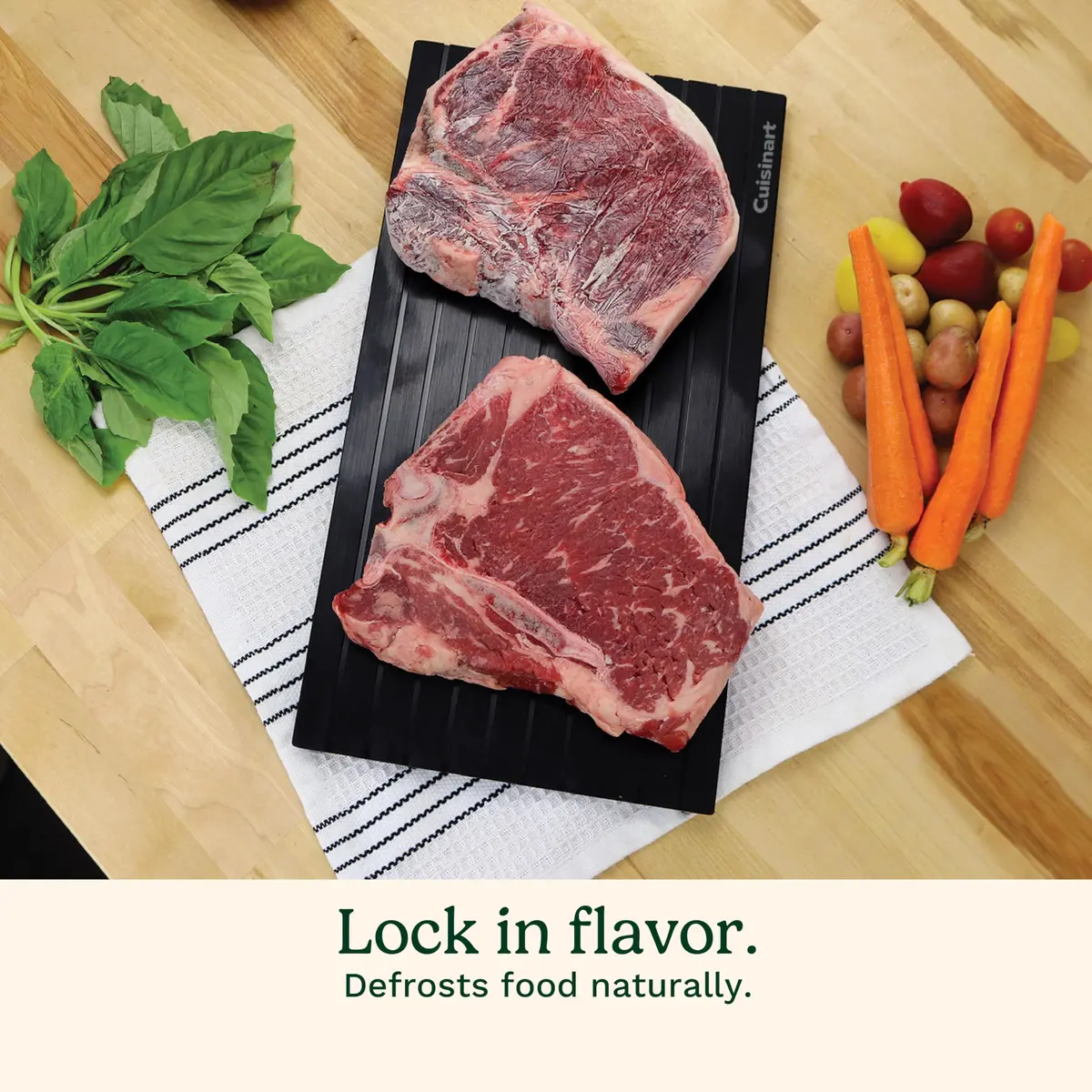 Cuisinart Defrosting Tray for Frozen Meat | Conductive Aluminum Thaws Food Fast - view 4