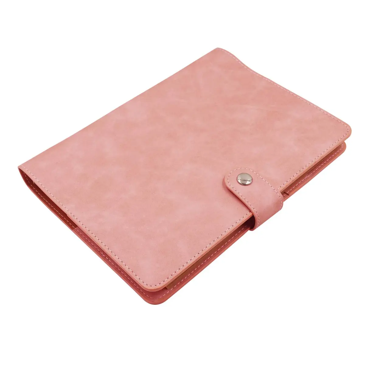 tutata A5 PU Leather Notebook Binder Pink 18.3 cm (7.2 in) | Refillable 6-Ring Cover for A5 Filler Paper - main product image
