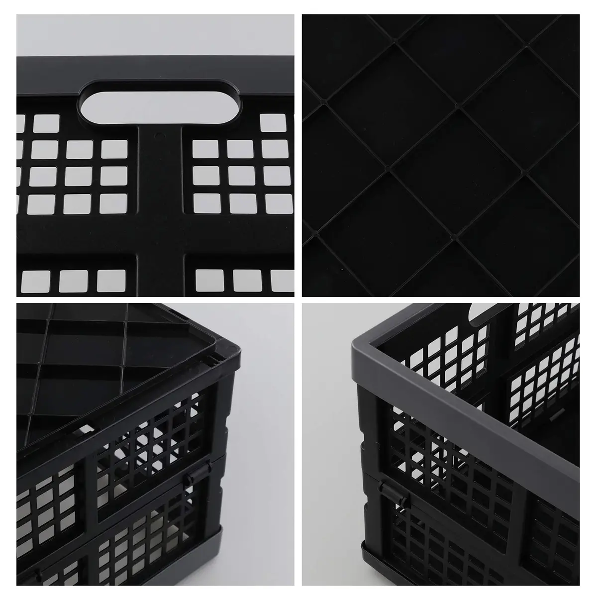 Sosody 34 L Plastic Storage Milk Crates, Large Collapsible Basket | Foldable, Durable & Spacious (70-120c) - view 6