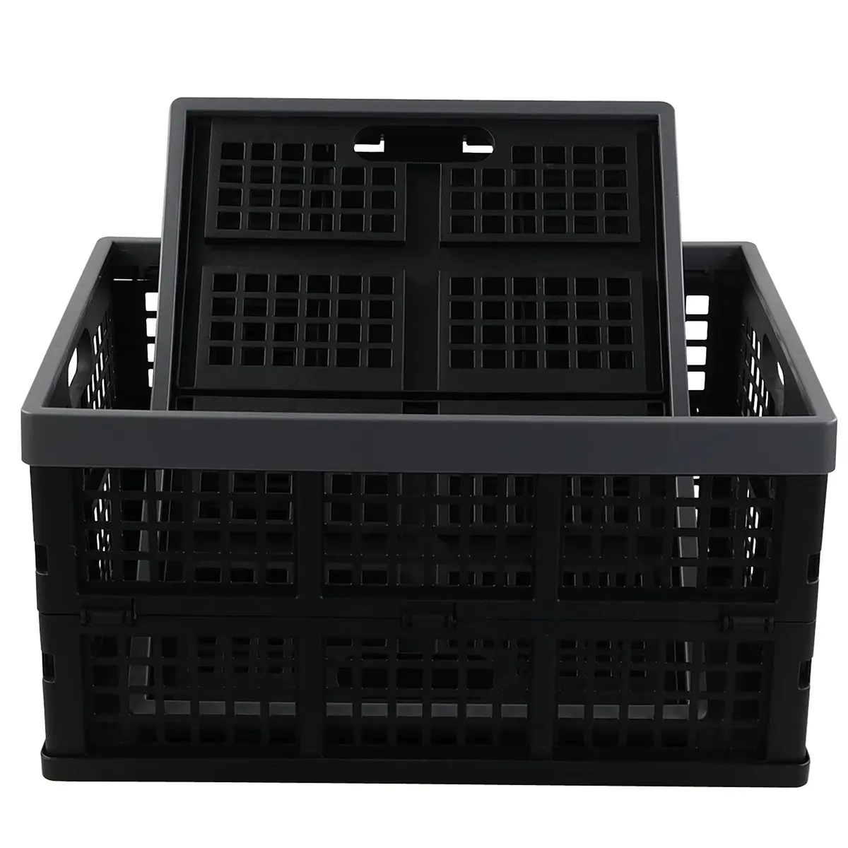 Sosody 34 L Plastic Storage Milk Crates, Large Collapsible Basket | Foldable, Durable & Spacious (70-120c) - view 7