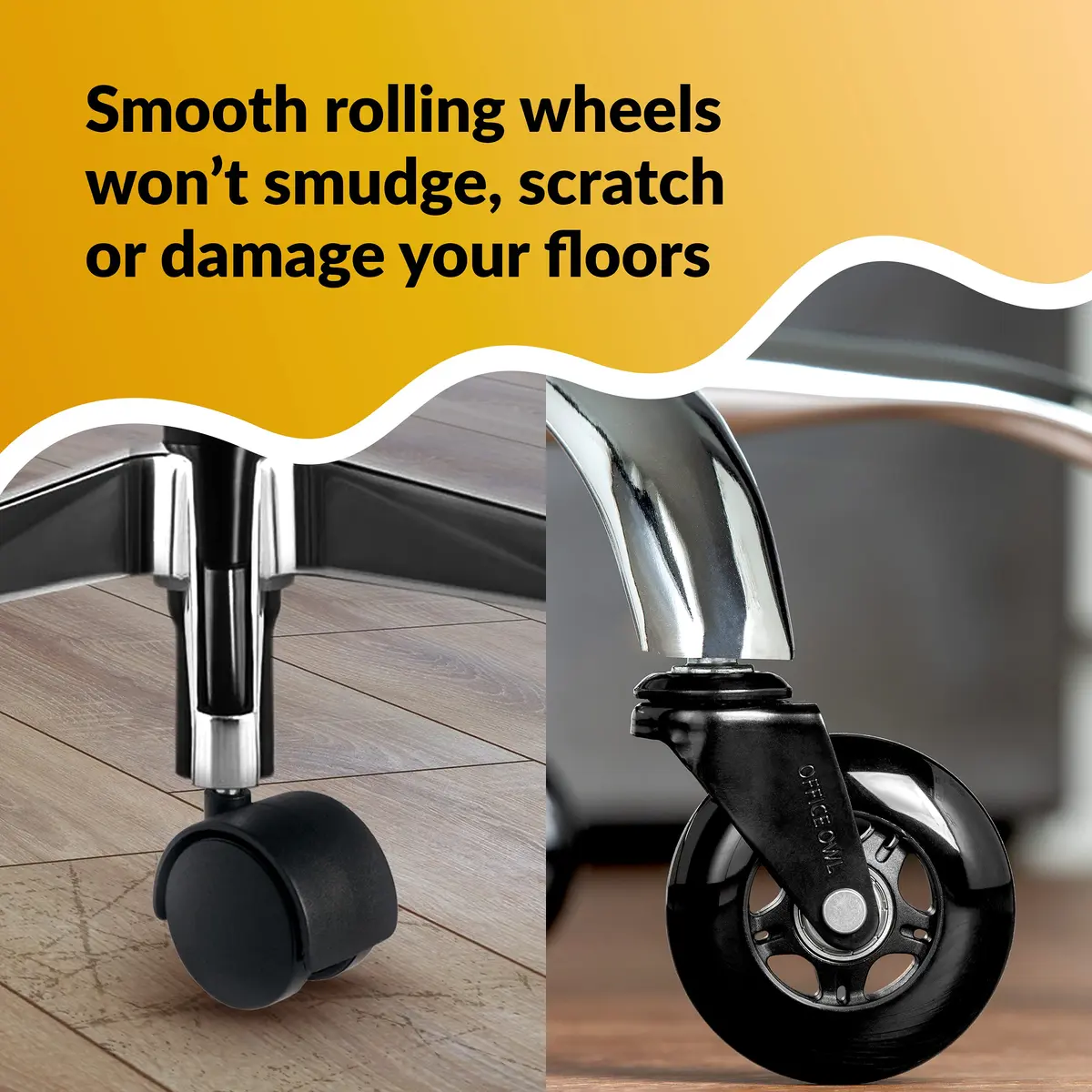 OFFICE OWL 5 Pack Office Chair Wheels | Universal Replacement Casters for Desk Chairs, Steel, 2.27kg (5lb), Black - view 9