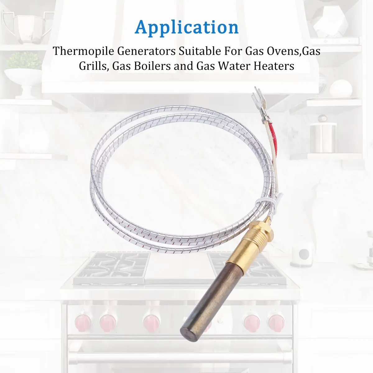 ChangTa Gas Fryer Thermopile Thermocouple 2-Wire Replacement for Imperial Elite Frymaster Dean Pitco and Italian FAGE Gas Pizza Oven | Corrosion-Resistant, Long Service Life - view 5