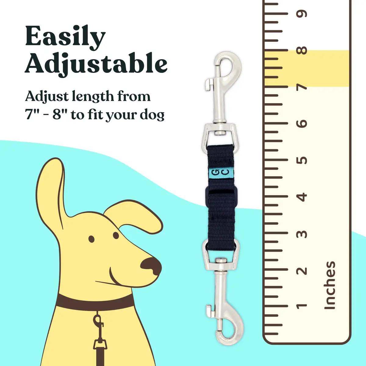 Gentle Creatures Collar Companion Adjustable Dog Safety Backup Clip | Secure, Durable & Adjustable (7-8 inches) - view 3