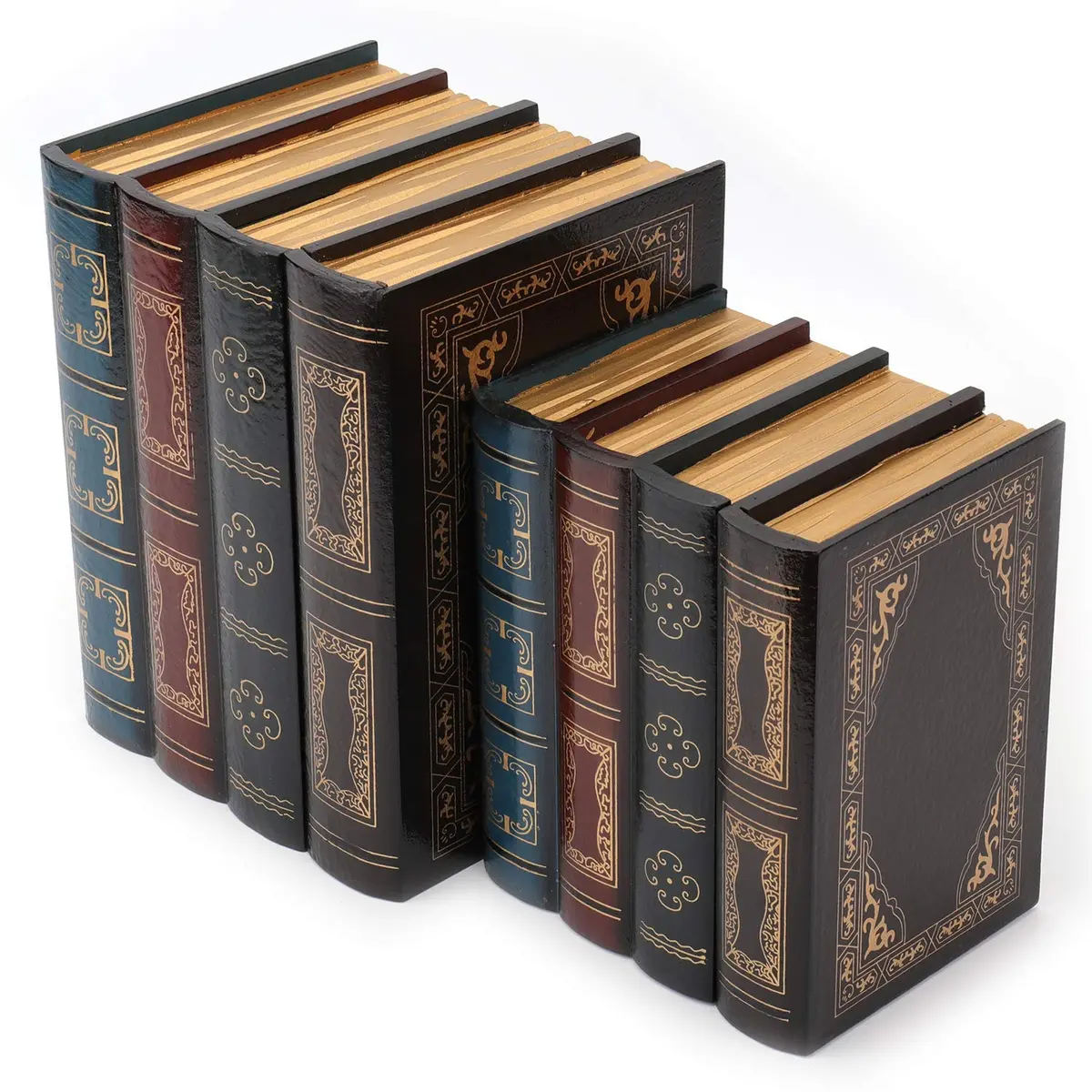 Tosnail Decorative Book Boxes Set of 2 | Rustic Flower Pattern, 20cm (7.9") x 14cm (5.4") x 16cm (6.1") - main product image