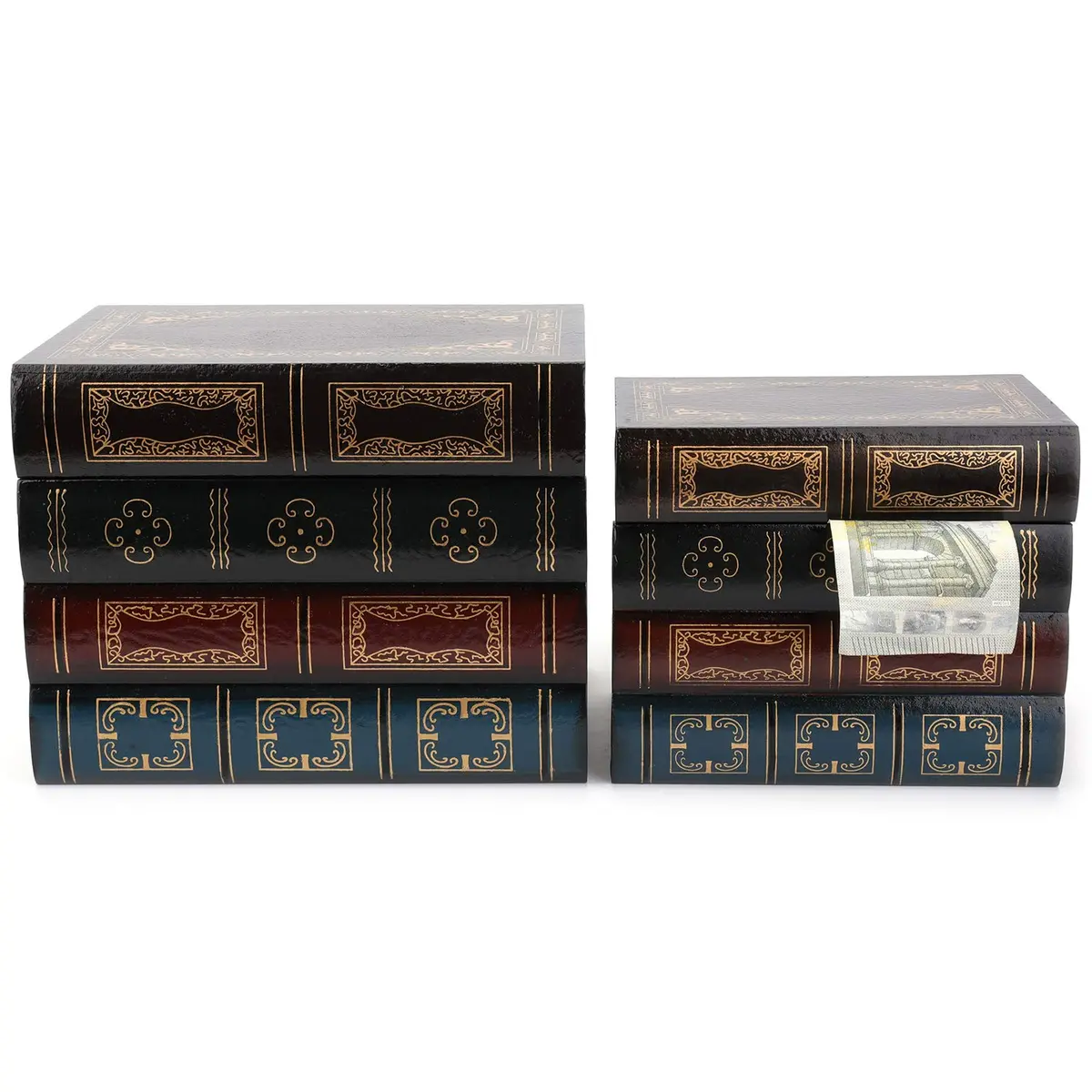 Tosnail Decorative Book Boxes Set of 2 | Rustic Flower Pattern, 20cm (7.9") x 14cm (5.4") x 16cm (6.1") - view 8