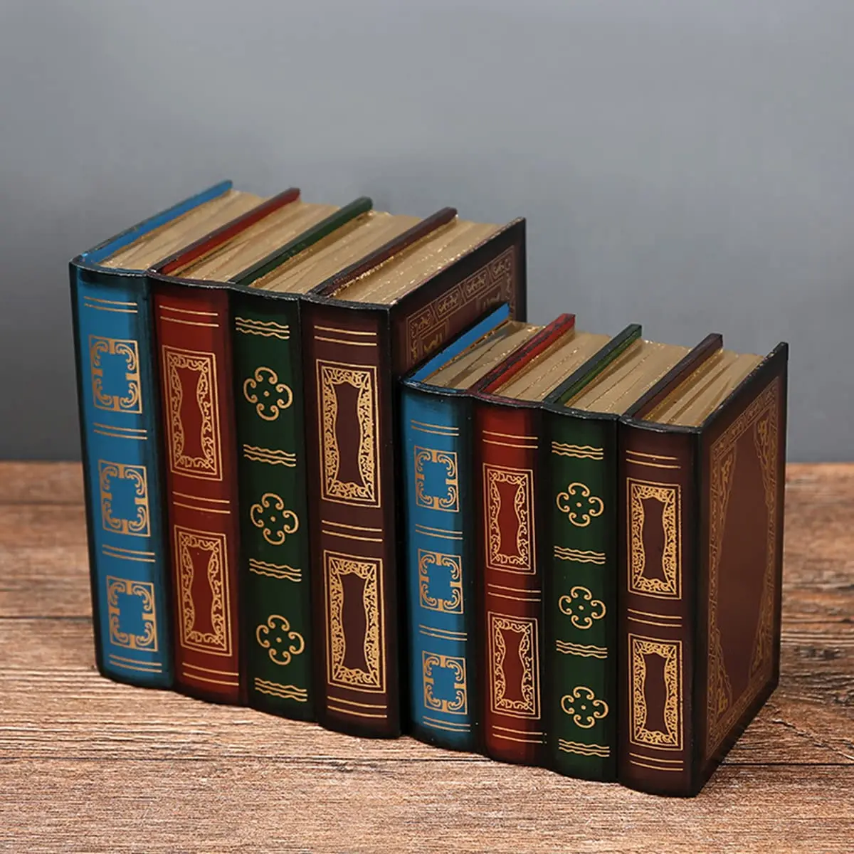 Tosnail Decorative Book Boxes Set of 2 | Rustic Flower Pattern, 20cm (7.9") x 14cm (5.4") x 16cm (6.1") - view 9