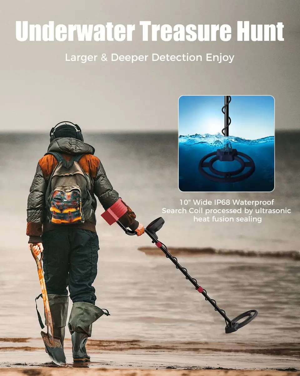 MIYAY Professional Metal Detector for Adults with LCD Display & 5 Modes | 10-inch Waterproof Search Coil & 2.1 kg - view 4