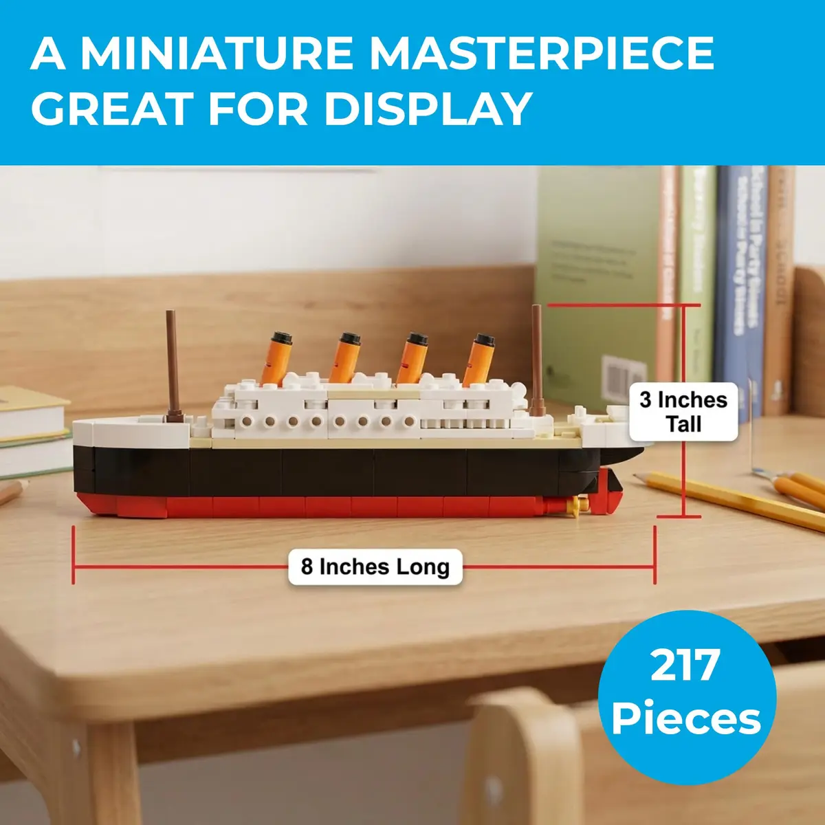 Brick Loot Titanic Building Set, 217-Pcs Historic Ocean Liner Brick Display | STEM Learning Toy for Kids & Adults - view 5