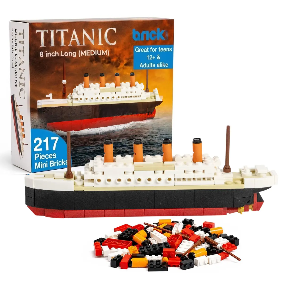 Brick Loot Titanic Building Set, 217-Pcs Historic Ocean Liner Brick Display | STEM Learning Toy for Kids & Adults - main product image