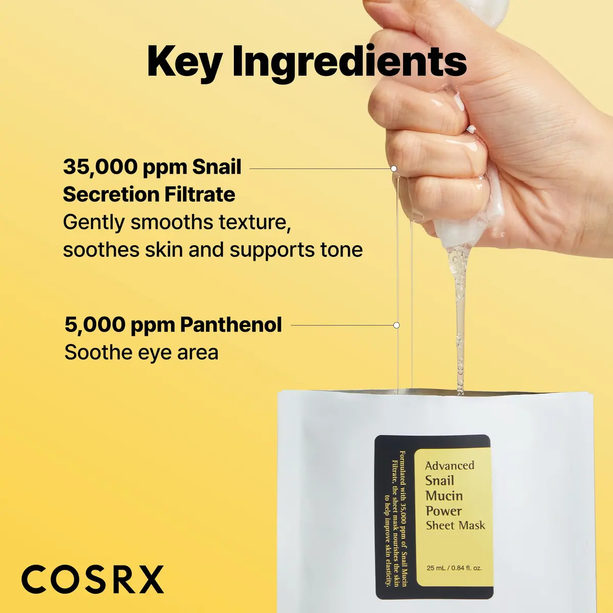 COSRX Snail Mucin Sheet Mask 10 EA with Snail Mucin Serum | Hydrating & Nourishing - view 3