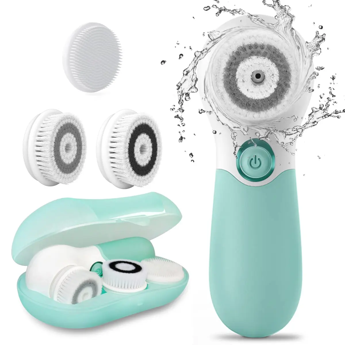 TOUCHBeauty Facial Cleansing Brush Electric Face Exfoliating Massage Brush 2-Speed Deep Cleaning, 3 Heads, Waterproof, AA Battery - main product image