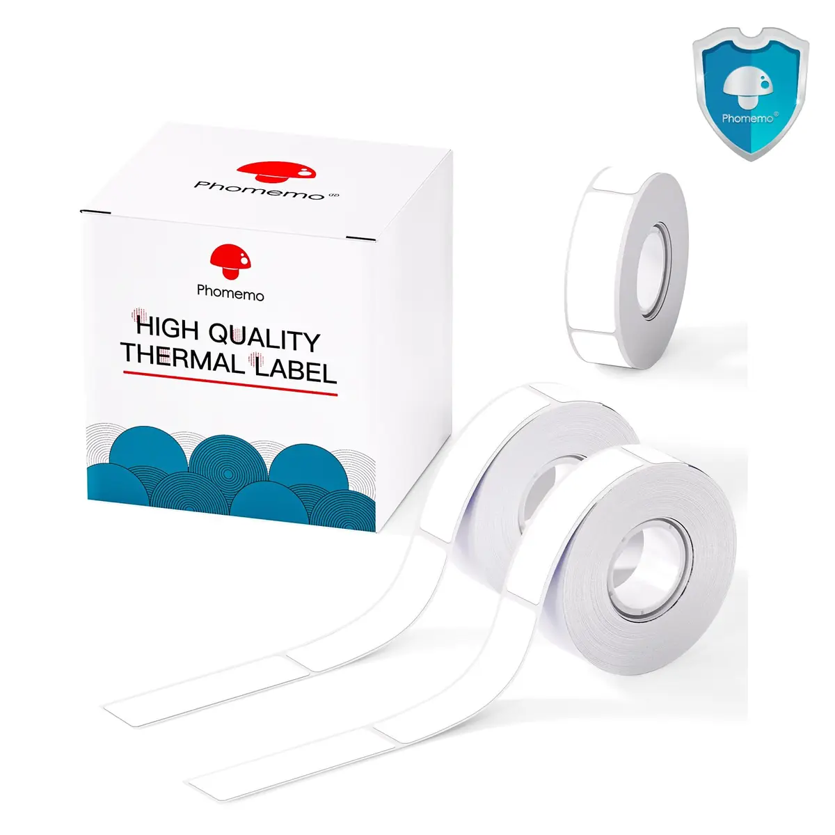 Phomemo Labels-D30 Adhesive Thermal White Label Paper 12mm x 40mm | Water & Abrasion Resistant, BPA Free (70-120 chars) - main product image