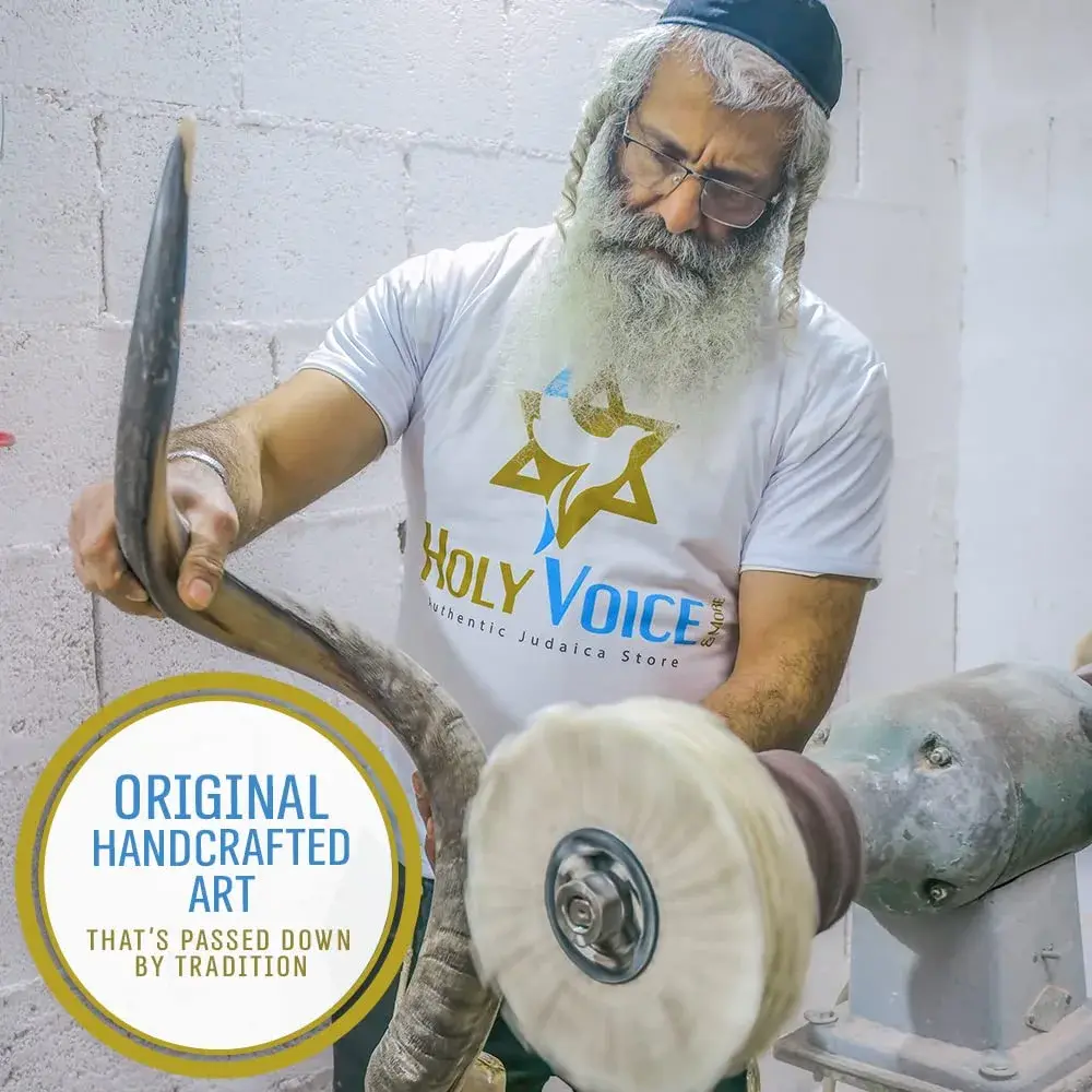 Holy Voice Kosher Kudu Shofar Horn 98cm (38.5") - Half-Polished Yemeni Shofar | Authentic Musical Instrument - view 2