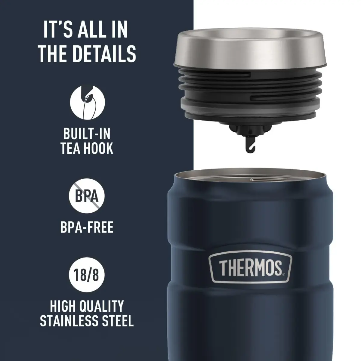 THERMOS Stainless King 16oz Tumbler - Midnight Blue | Hot 7 Hrs, Cold 18 Hrs - view 4