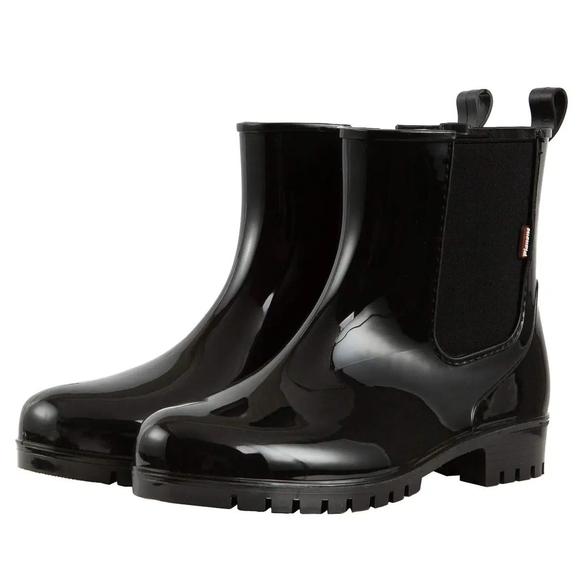 planone Black Chelsea Rain Boots for Women | Waterproof Ankle Height 24.1 cm (9.5 Inches) with Slip-Resistant Sole - main product image