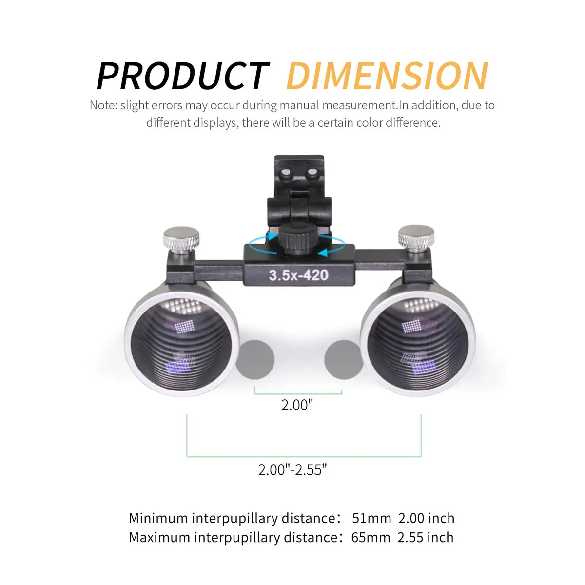 Dentasop Dental Binocular Loupes 3.5x 429mm Magnifier | Precise Dental Inspection & Comfort - view 4