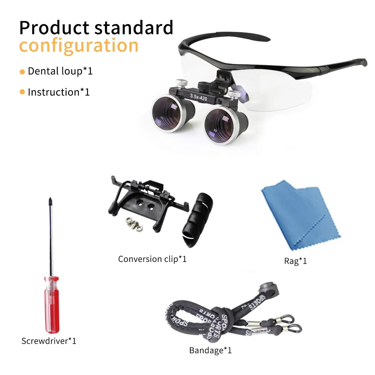 Dentasop Dental Binocular Loupes 3.5x 429mm Magnifier | Precise Dental Inspection & Comfort - main product image