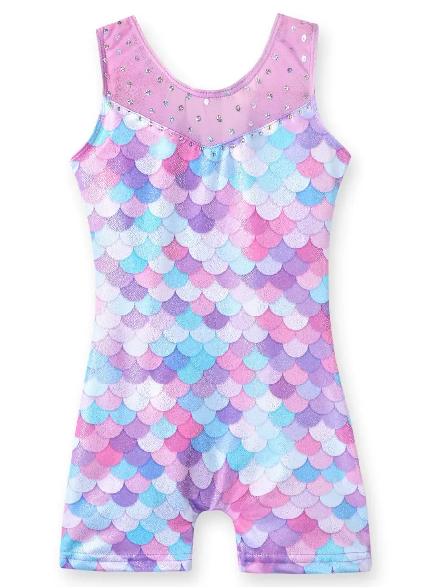 Belovance Girls Gymnastics Leotard Mermaid Purple 6-7 Years | Shiny Unicorn Athletic Dance Wear - main product image