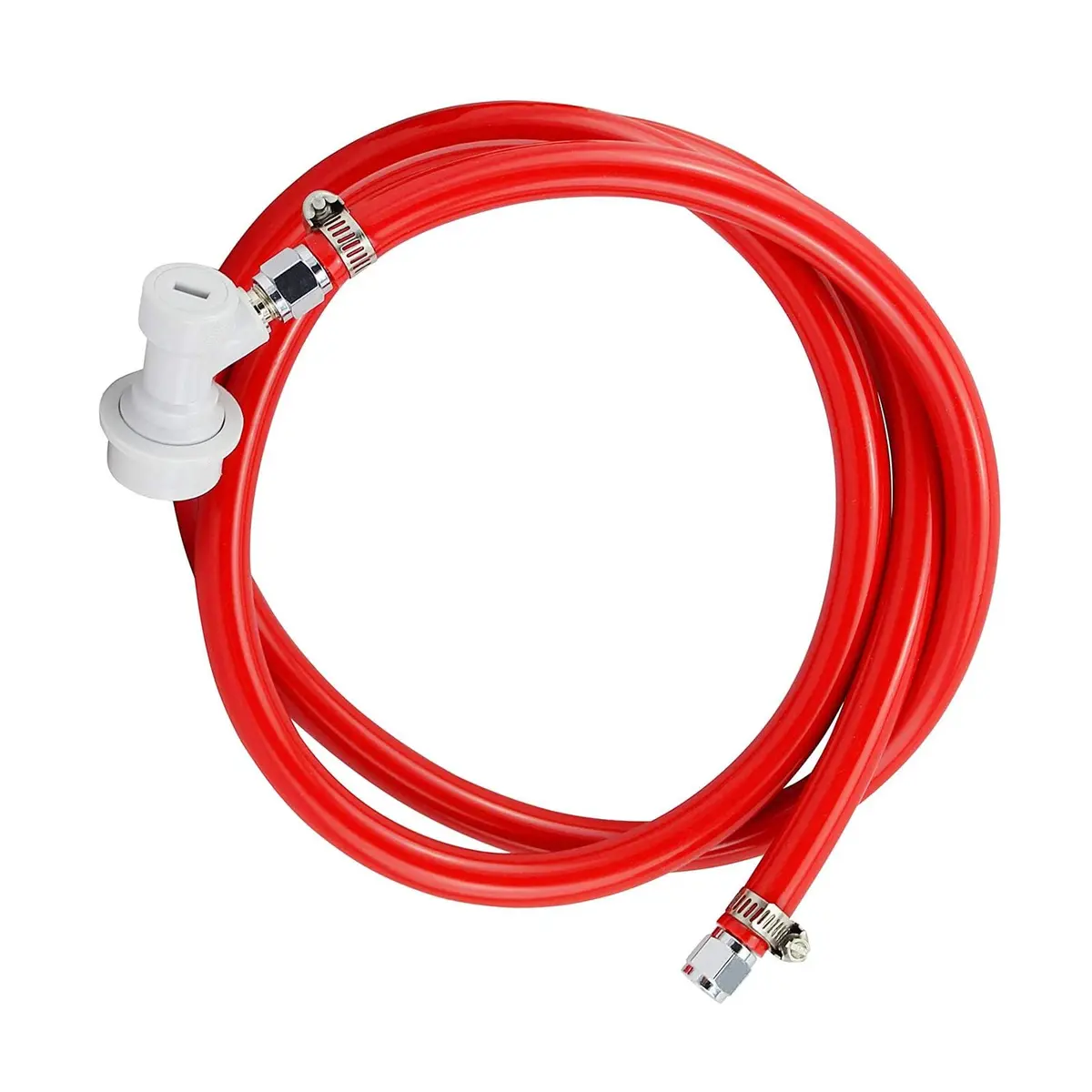 Ferroday Ball Lock Gas Line Assembly 5ft (1.52m) Red | Leak-Proof CO2 Hose for Home Brewing - main product image